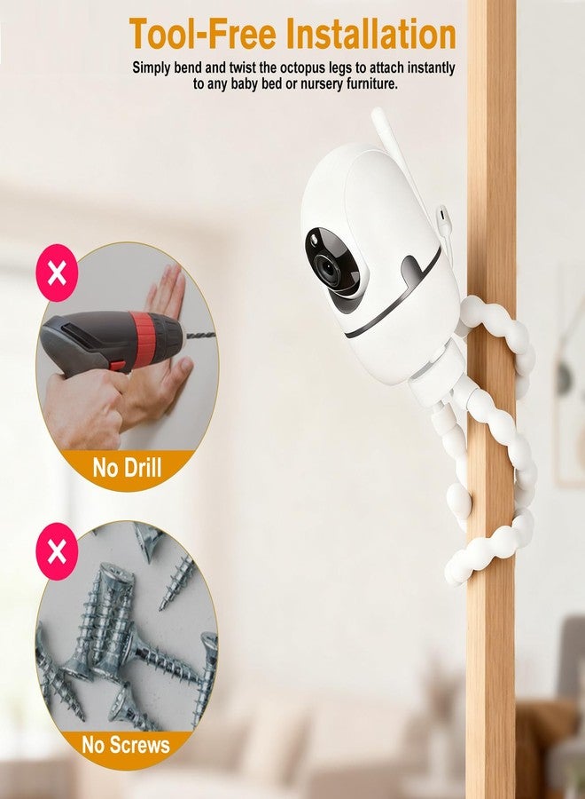wochel Tripod Baby Monitor Mount for HelloBaby HB65/HB40/ HB6550/HB6560/HB66/HB6339/HB6550 Pro,ANMEATE SM935E,7.87'' Flexible Hello Baby Monitor Mount,Baby Camera Mount Attach Your Camera Wherever You Want - Image 3